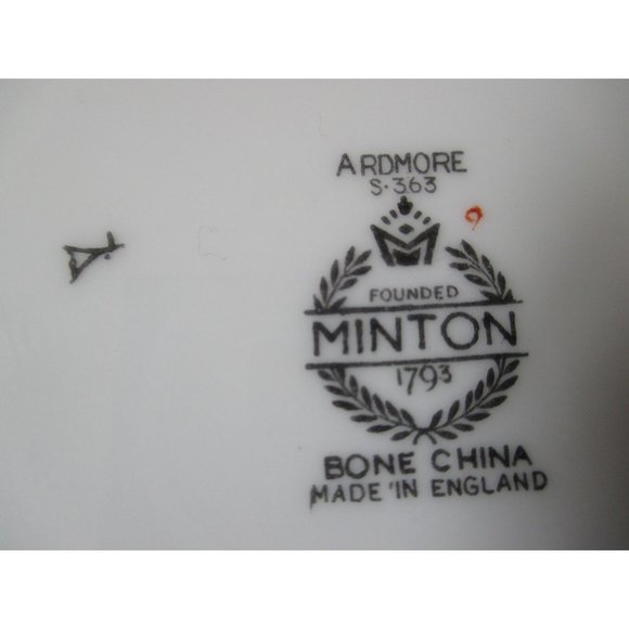 Minton Ardmore Ivory Rim Turquoise Floral Swirl Bone China 12" Platter 1939-74 - Picture 6 of 8